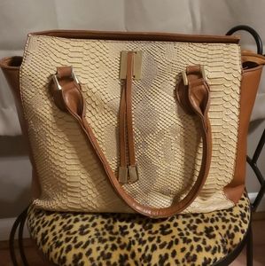 Camel color Snake skin purse